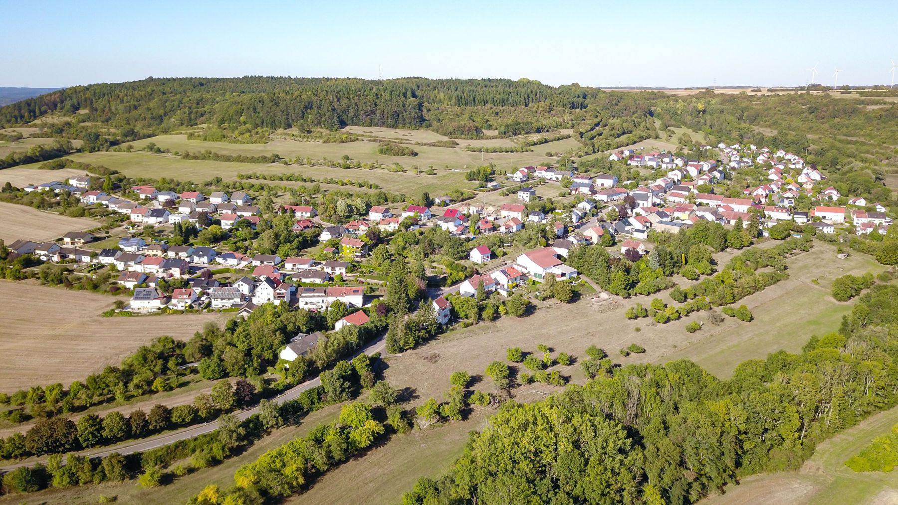 Das Foto zeigt eine Luftaufnahme vom Stadtteil Harlingen.