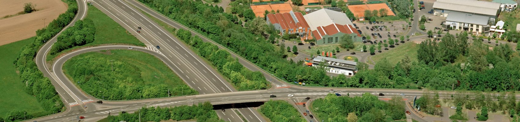 Luftaufnahme der Autobahn in Merzig