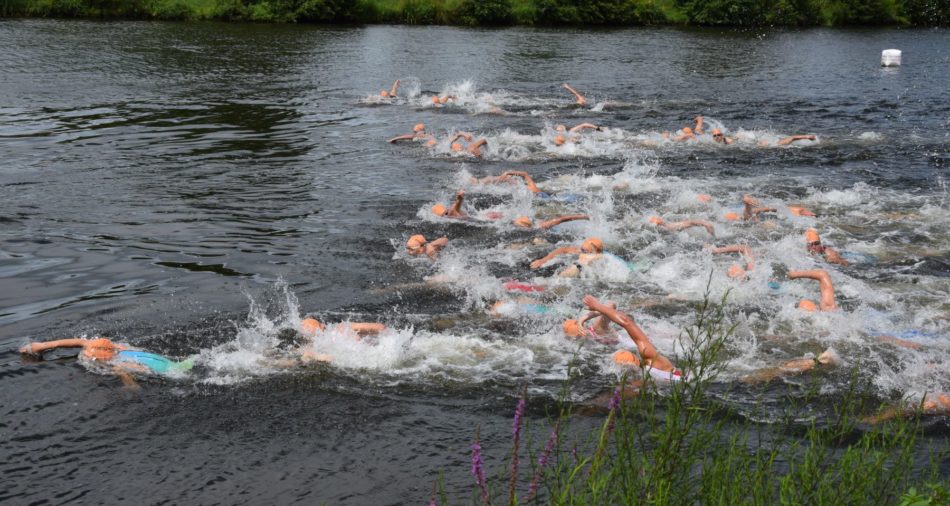 Das Foto zeigt die Schwimmer bei den Deutschen Meisterschaften im Triathlon 2017.