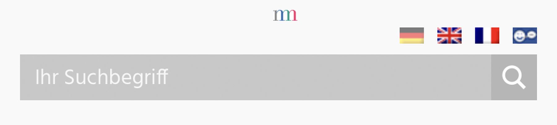 Das Bild zeigt einen Ausschnitt der Homepage der Kreisstadt Merzig, um die Suchfunktion in Leichter Sprache zu erläutern.