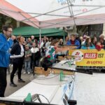 Das Foto zeigt die Teilnehmer der Biathlon-Tour 2025 - Merzig in Aktion.