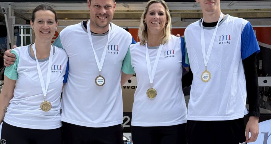 Das Foto zeigt das Team Kreisstadt Merzig 2 der Biathlon-Tour 2025