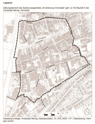 Geltungsbereich des Sanierungsgebietes Erweiterung Innenstadt
