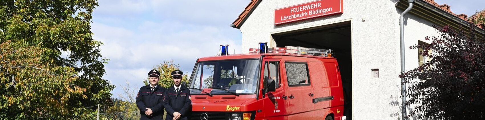 Fuhrpark, Gerätehaus, Führung des Löschbezirks Büdingen