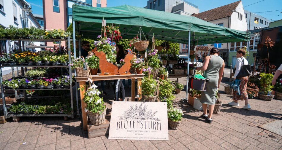 Stand mit Blumen beim Blumenmarkt 2025