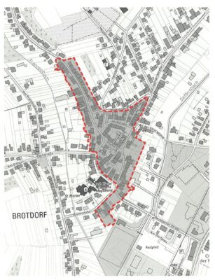 Kernzone des Stadtteils Brotdorf